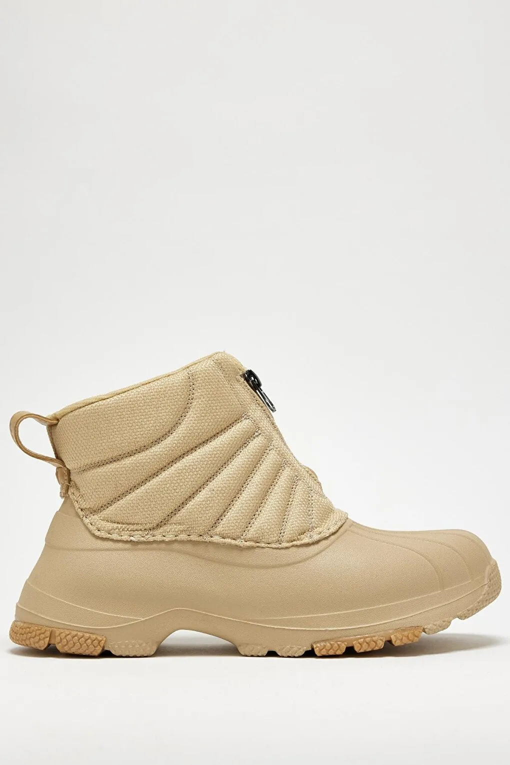 Women's Beige Comfortable Zippered Boots