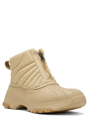 Women's Beige Comfortable Zippered Boots