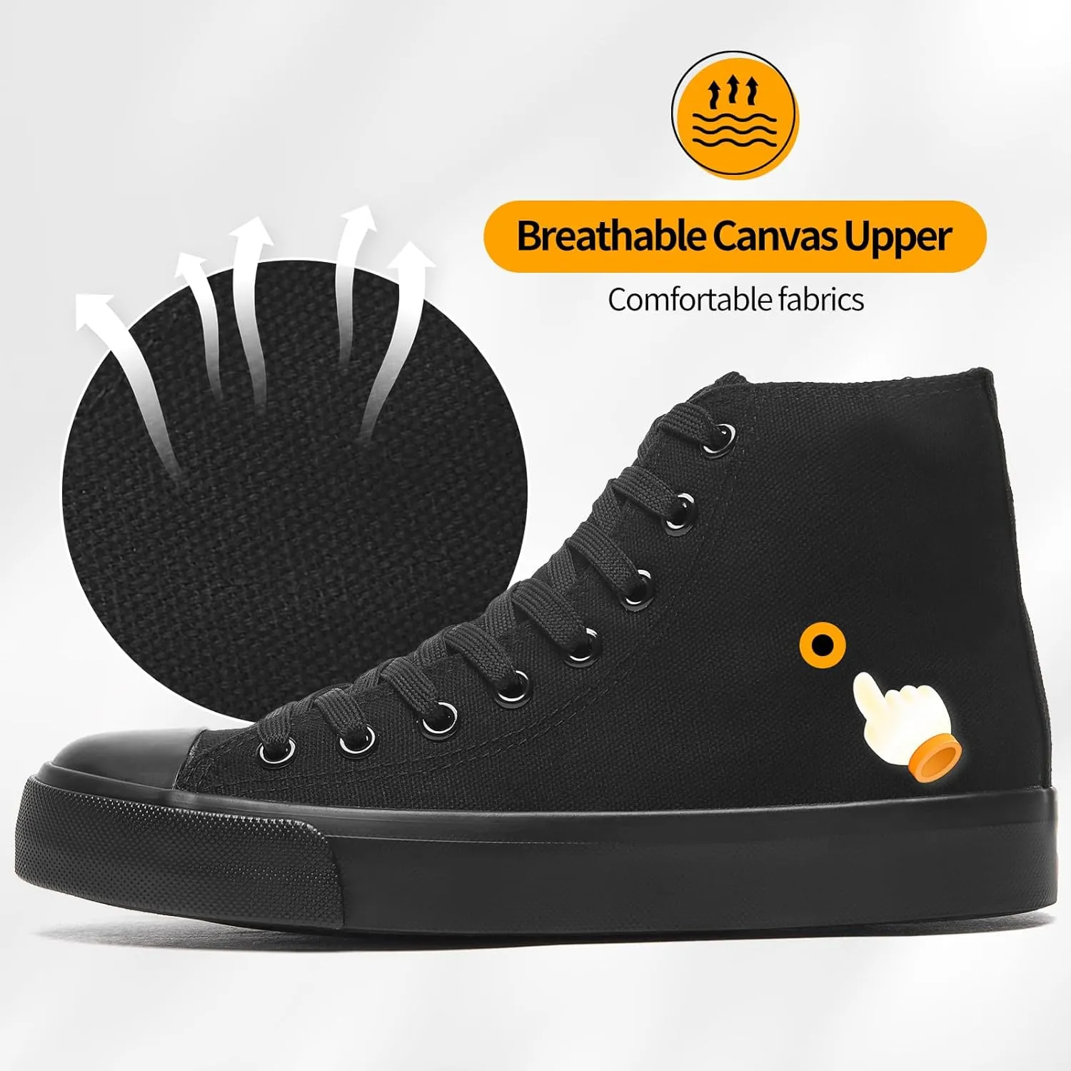 Womens Canvas Sneakers High Top Lace ups Casual Walking Shoes