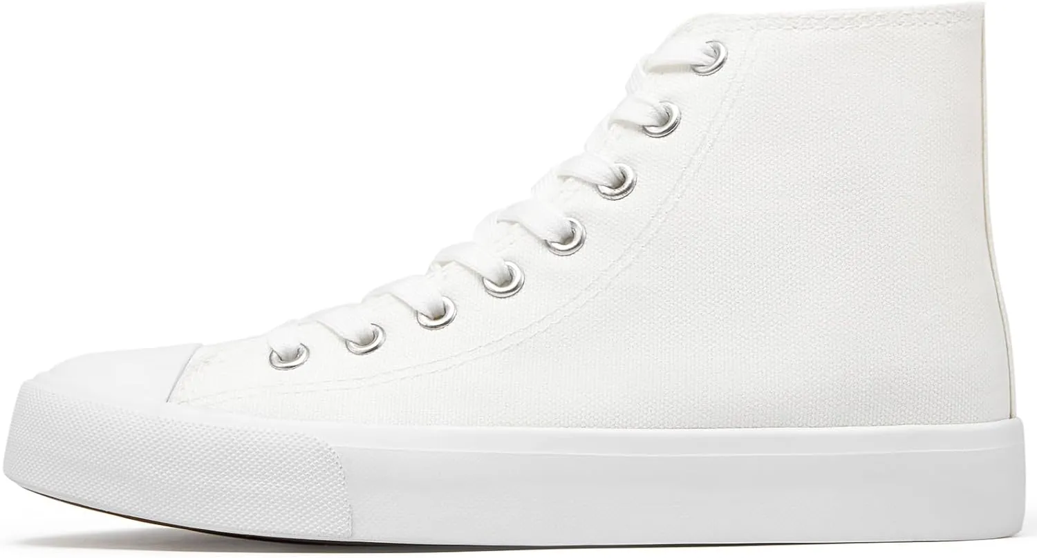 Womens Canvas Sneakers High Top Lace ups Casual Walking Shoes