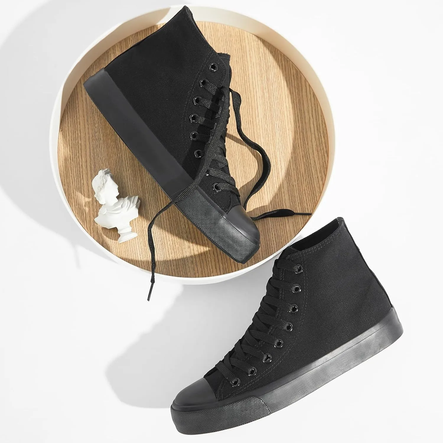 Womens Canvas Sneakers High Top Lace ups Casual Walking Shoes