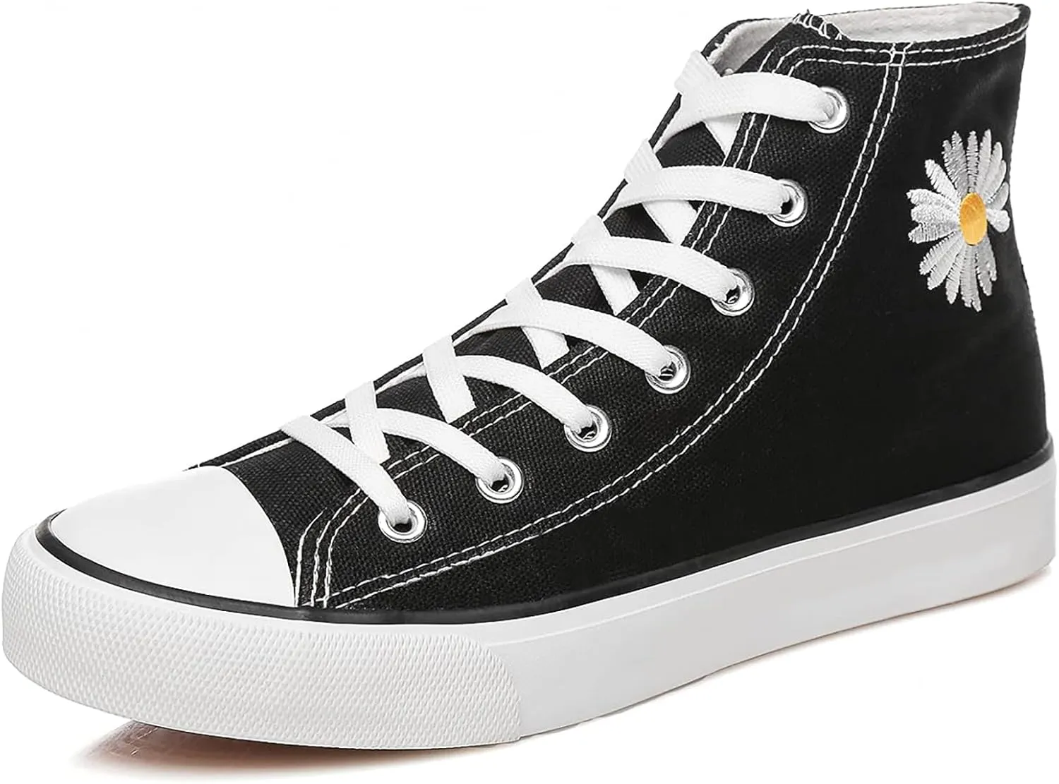 Womens Canvas Sneakers High Top Lace ups Casual Walking Shoes