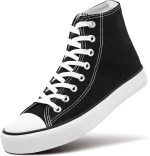 Womens Canvas Sneakers High Top Lace ups Casual Walking Shoes