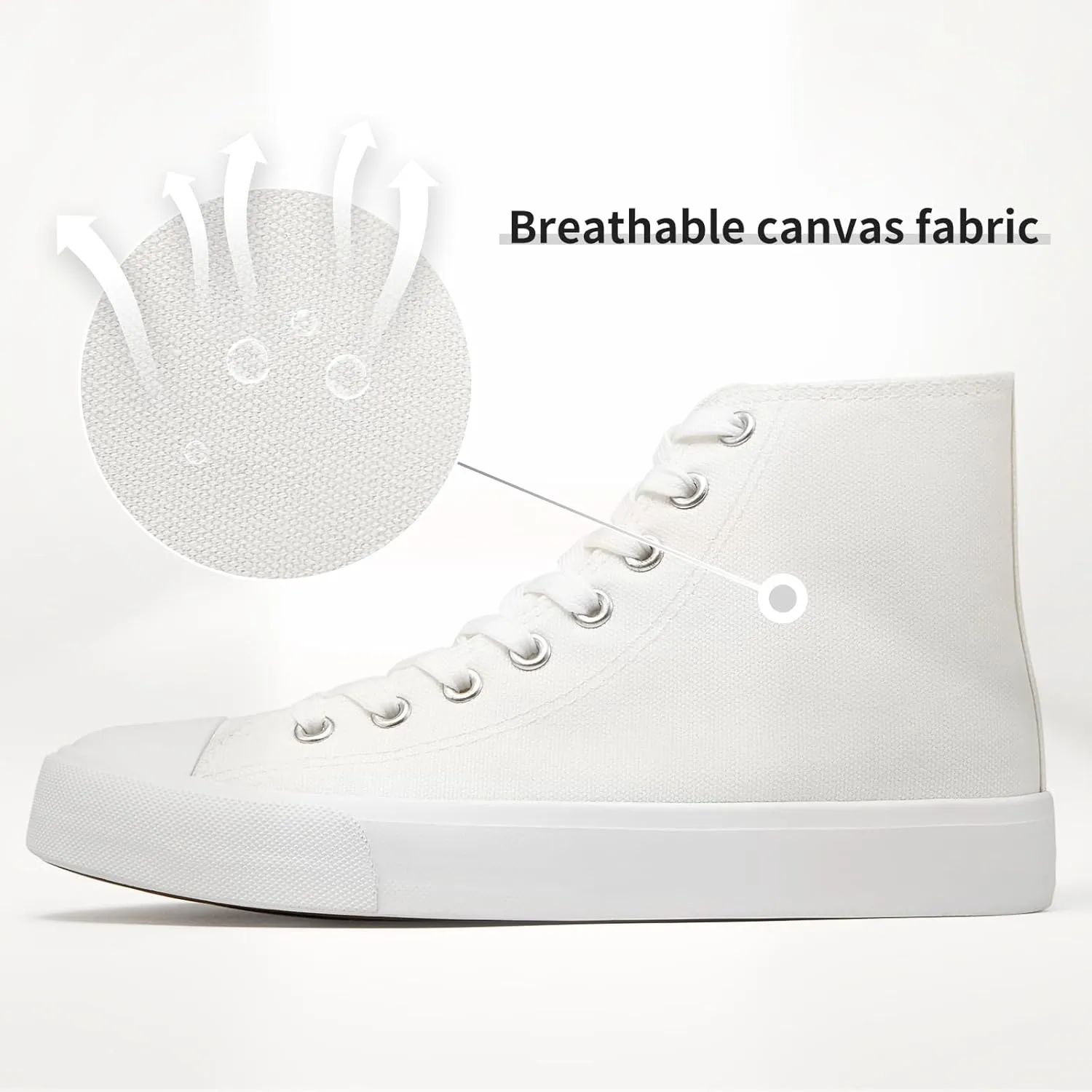Womens Canvas Sneakers High Top Lace ups Casual Walking Shoes