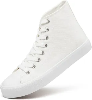 Womens Canvas Sneakers High Top Lace ups Casual Walking Shoes