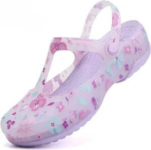 Women's Classic Garden Clogs,Thick-Soled Non-Slip Baotou Casual Slip-On Water Sandals,Lndoor and Outdoor Beach Slippers. (Purple,7.5)