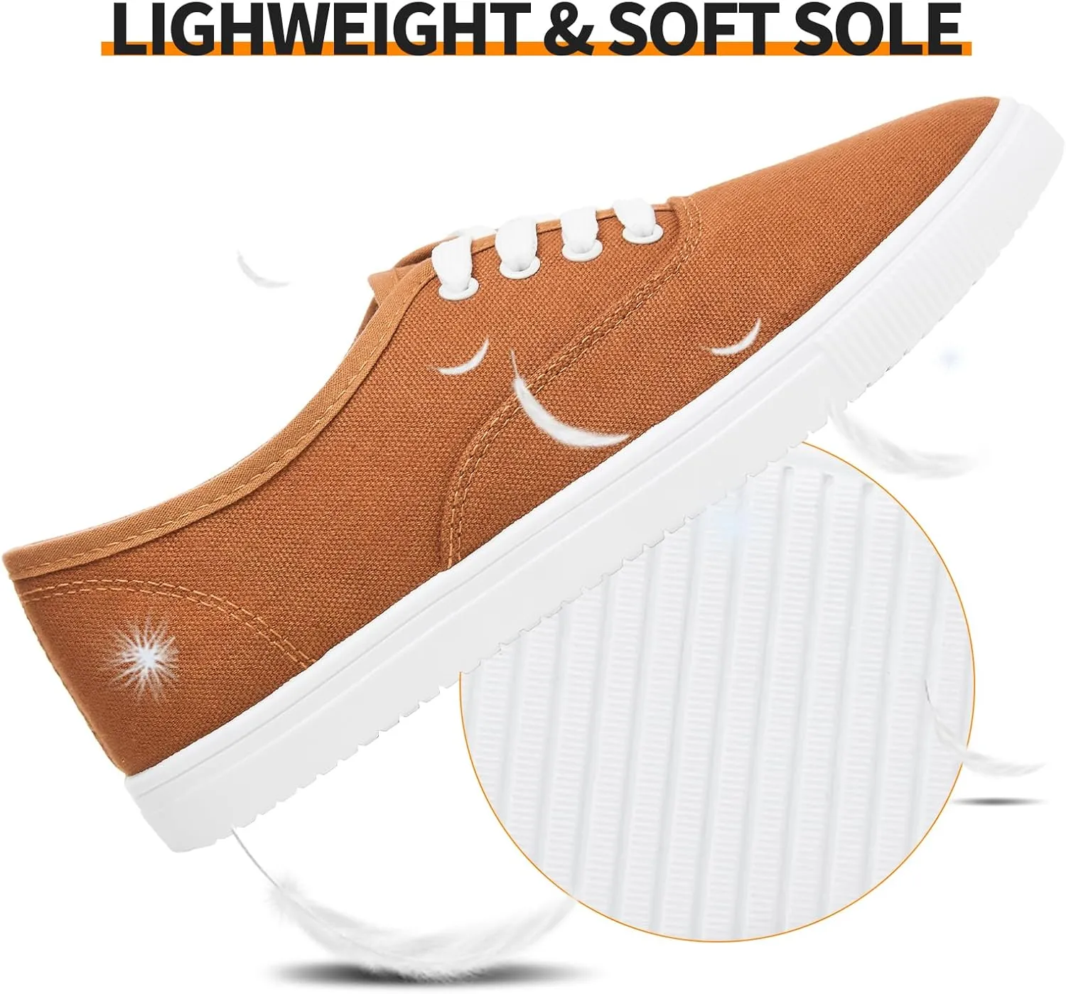 Womens Classic White Sneakers,Low Top White Canvas Shoes,Lightweight Casual Canvas Sneakers
