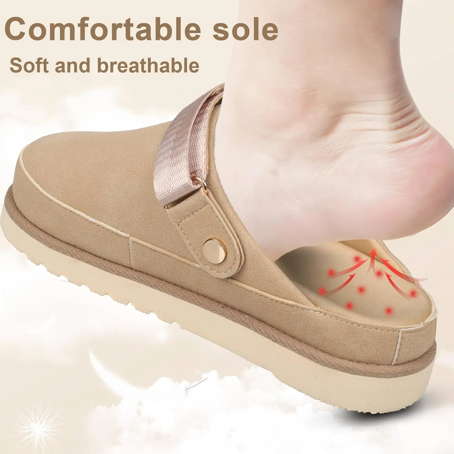 Women's Clog Slippers Platform Clogs Silppers Slip on Shoes Adjustable Comfortable