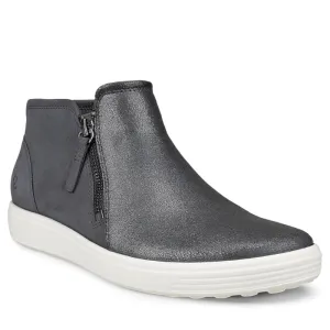 Women’s ECCO Soft 7 Side Zip Boot – Silver Heavy/Magnet