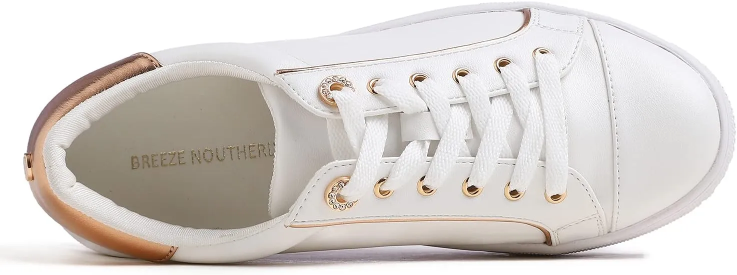 Women's Fashion Bling Deco Party Lightweight Vegan Leather Sneaker
