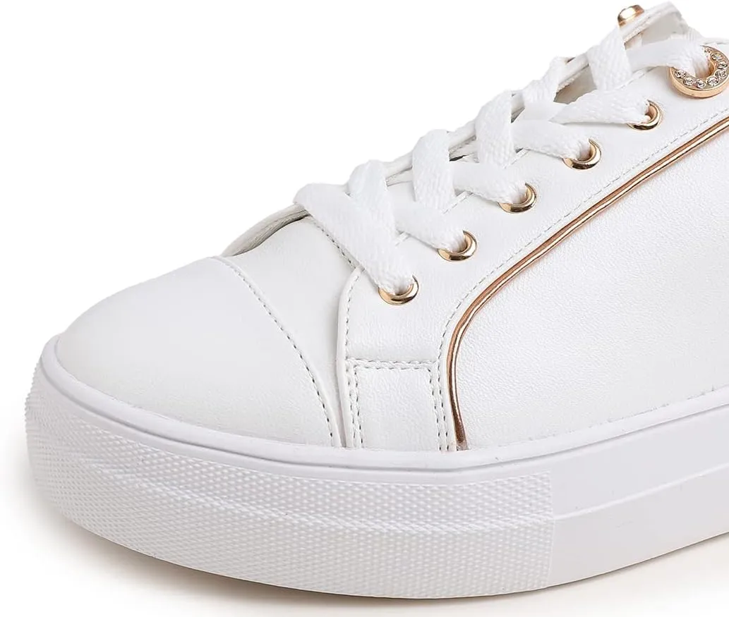 Women's Fashion Bling Deco Party Lightweight Vegan Leather Sneaker