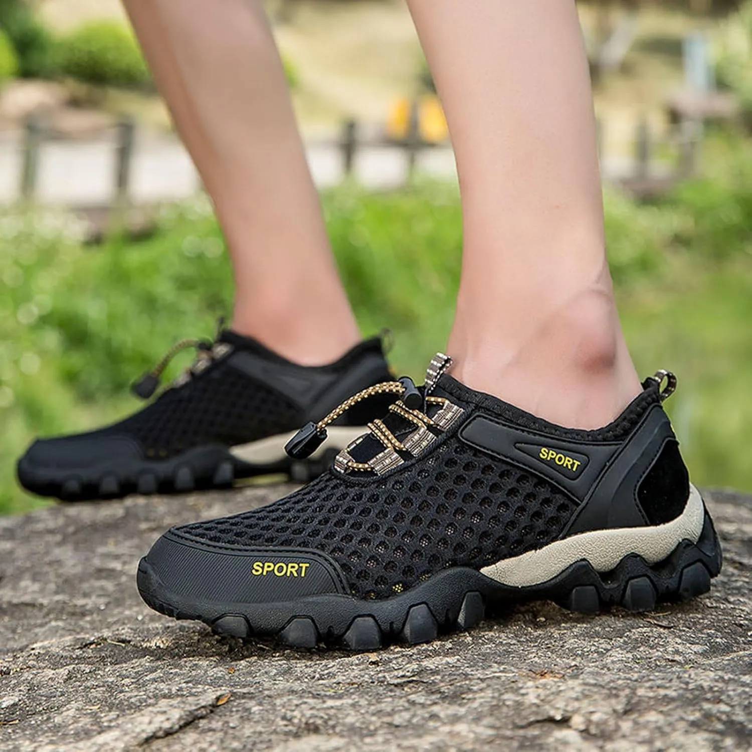 Women's Fashion Sneaker Mesh Slip On Black Non Slip Shoes for Women Comfortable Shoes Men Casual Casual Loafers for Women Men's White Sneakers
