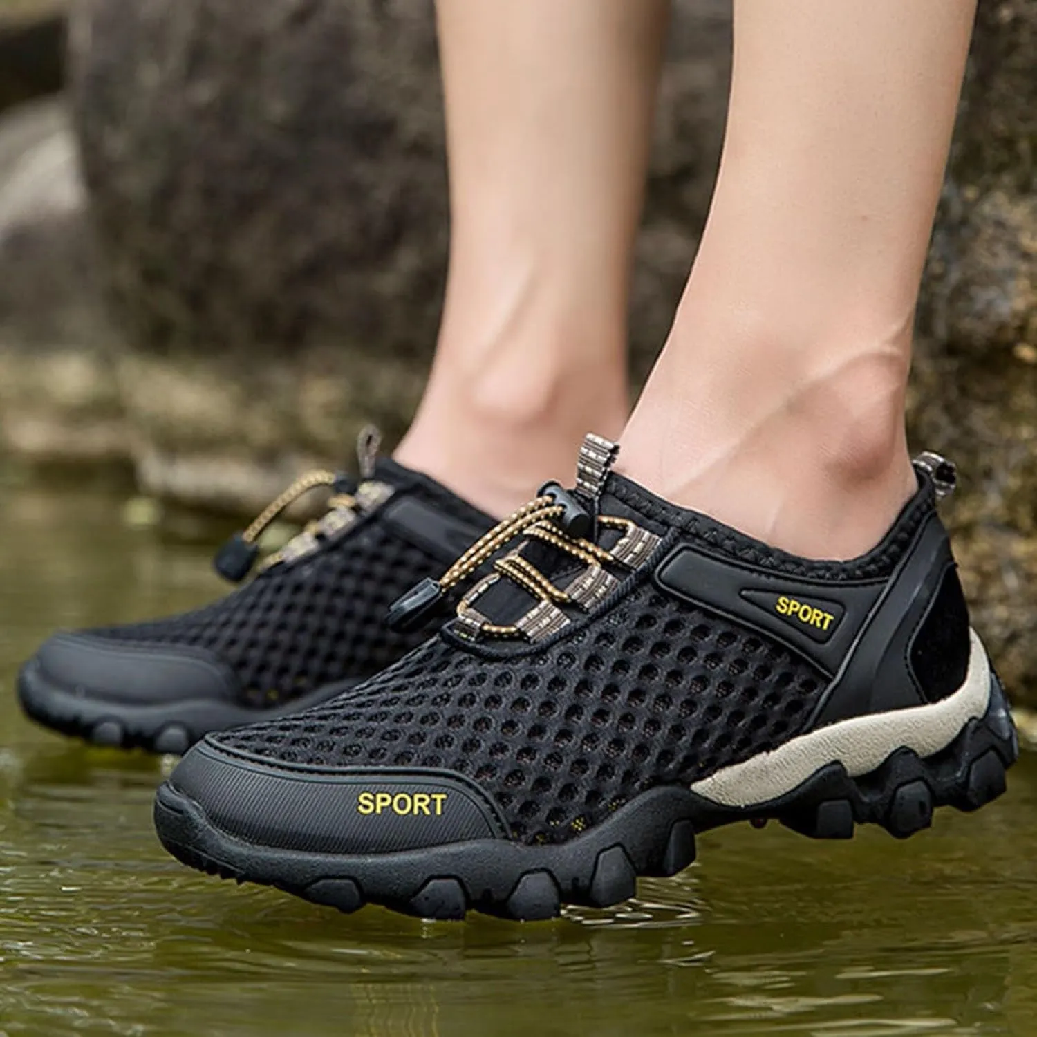 Women's Fashion Sneaker Mesh Slip On Black Non Slip Shoes for Women Comfortable Shoes Men Casual Casual Loafers for Women Men's White Sneakers