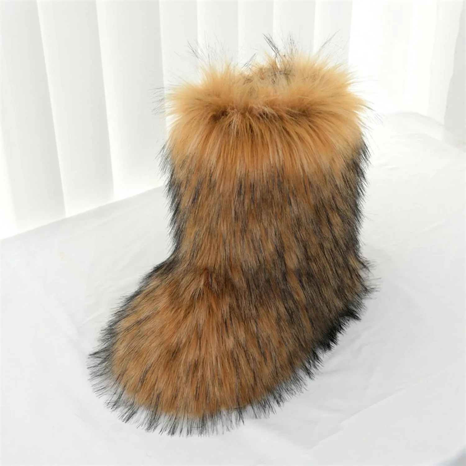 Women's Faux fur Boot Warm Comfortable Outdoor Flat Shoes Furry Fluffy Short Snow 2025 Boot Mid-Calf Boots