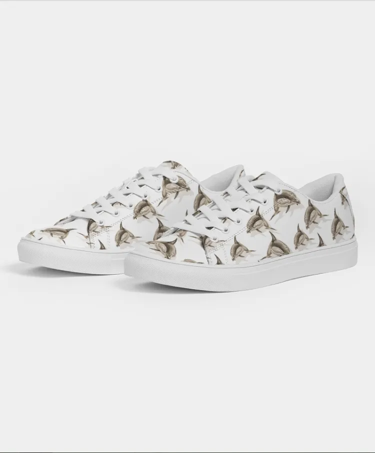 Womens Faux Leather Sneaker