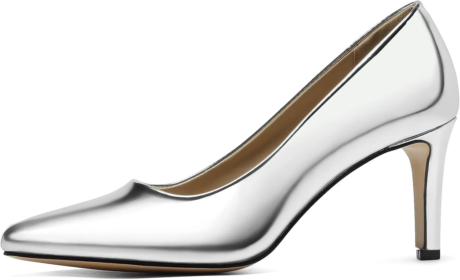 Women's Heels Closed Pointed Toe Pumps Stiletto High Heels Comfortable Wedding Party Dress Shoes 3-Inch