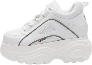 Women's High Platform Punk Chunky Sneakers Casual Lace-up Sports Dad Shoes