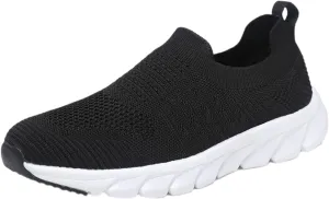 Womens Ladies Walking Running Shoes Slip On Lightweight Tennis Shoes Womens Casual Women's Casual Shoes Men's Fashion Sneakers Black Tennis Shoe Trainers Shoe