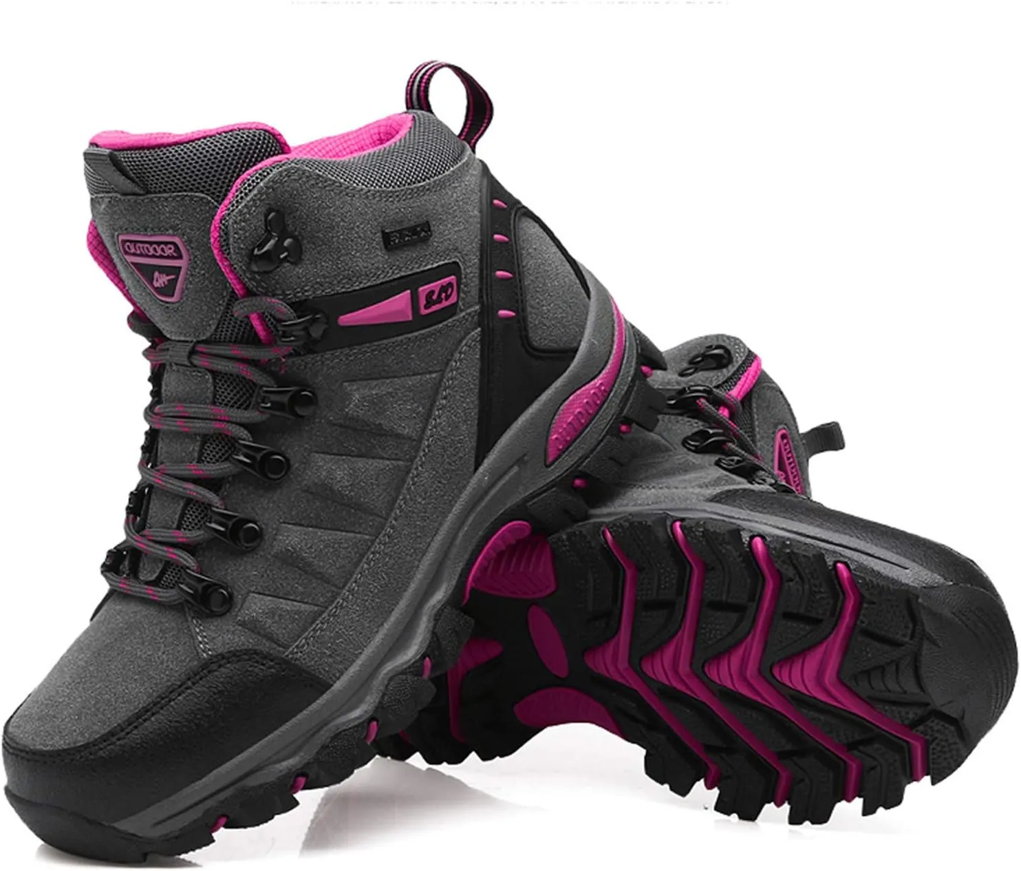 Women's Lightweight Hiking Shoes Mid Height Quick Laces Outdoors Travel Sneakers Waterproof Terrain Hiking Boot for Women