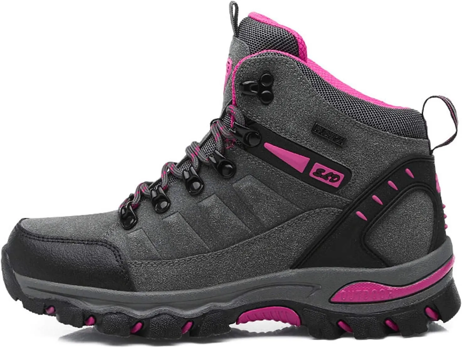 Women's Lightweight Hiking Shoes Mid Height Quick Laces Outdoors Travel Sneakers Waterproof Terrain Hiking Boot for Women