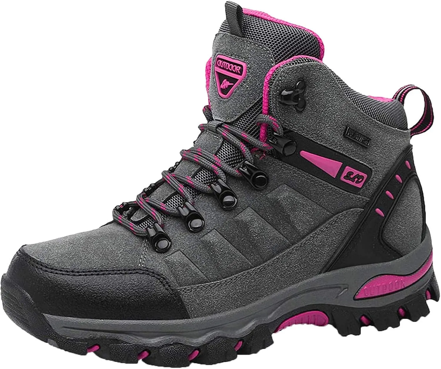 Women's Lightweight Hiking Shoes Mid Height Quick Laces Outdoors Travel Sneakers Waterproof Terrain Hiking Boot for Women