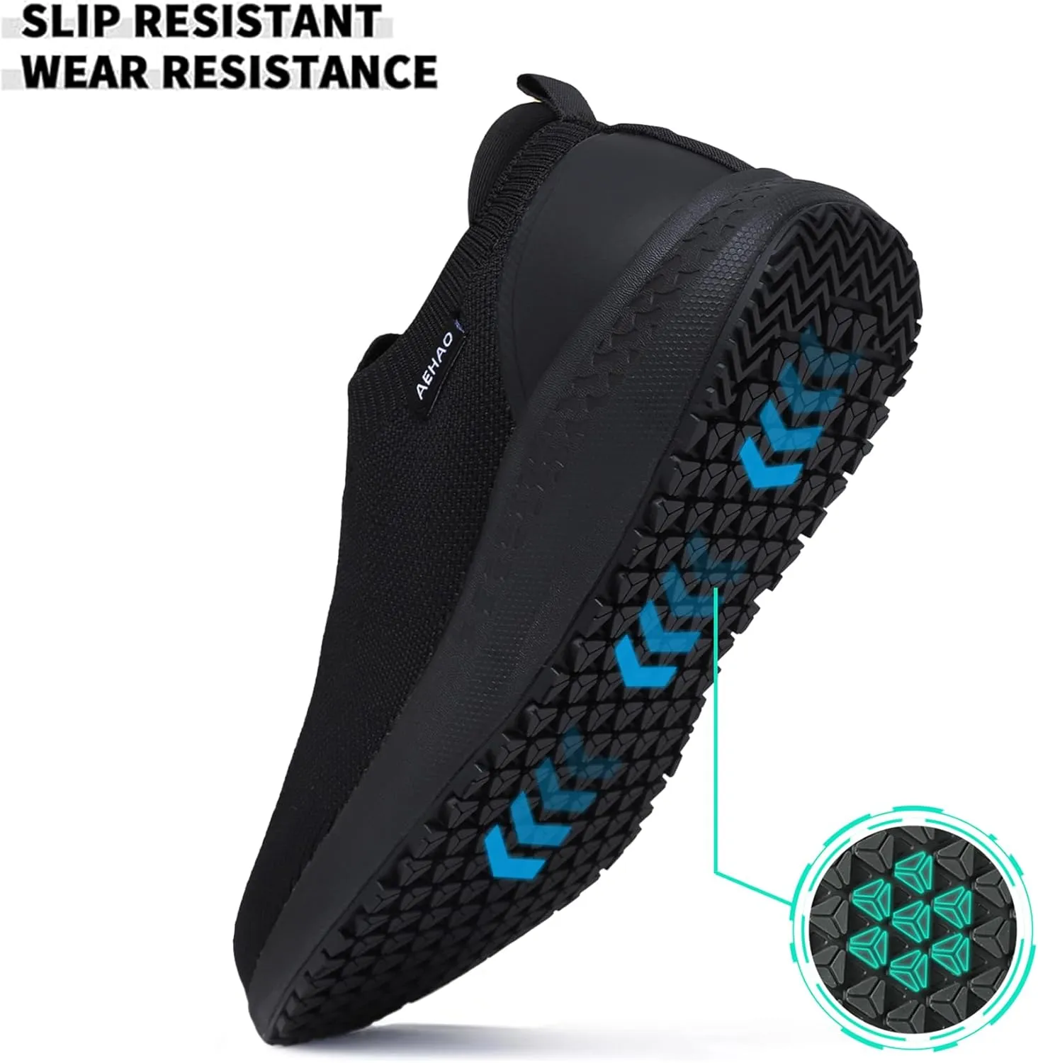 Women's Non Slip Work Shoes Food Service Waterproof Slip-Resistant Chef Shoe for Kitchen Restaurant Hospital Staff Lightweight Walking Sneakers with Easy-Clean Slip-On Design
