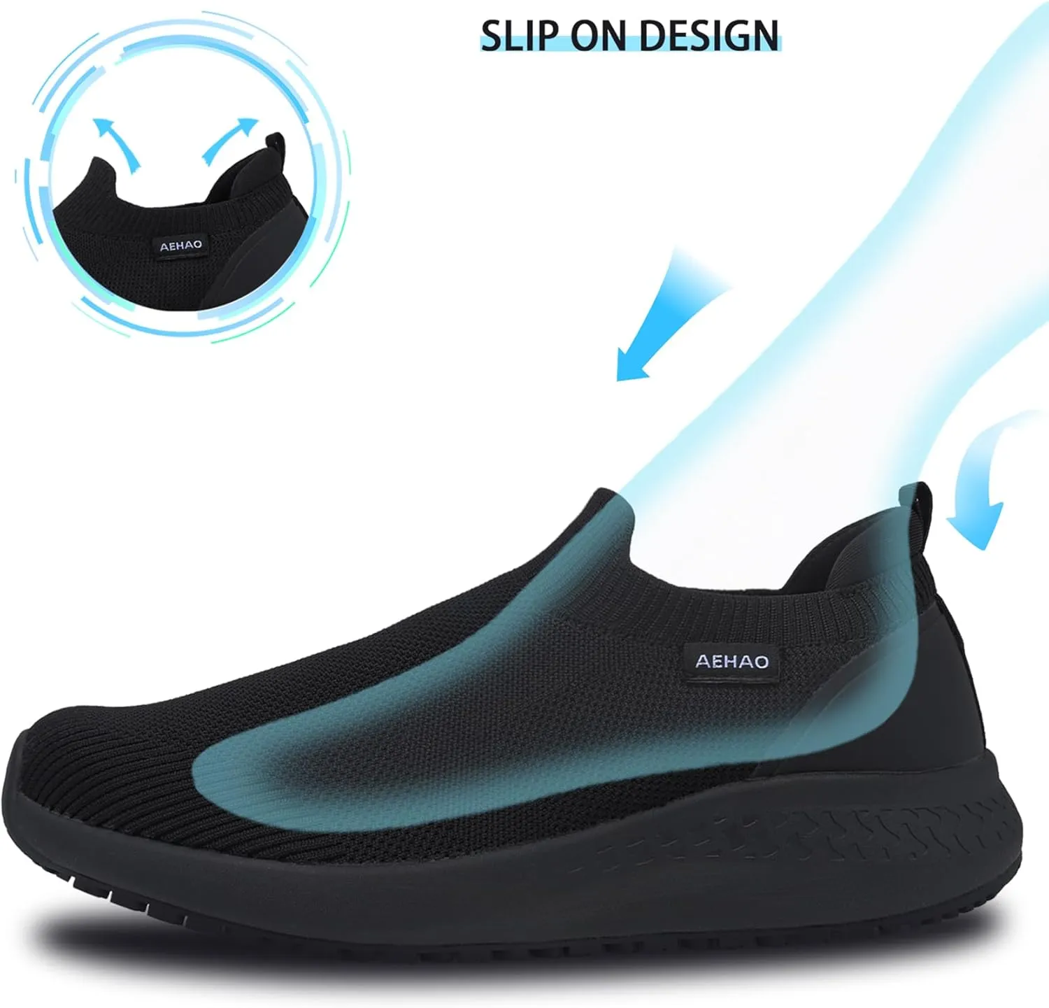 Women's Non Slip Work Shoes Food Service Waterproof Slip-Resistant Chef Shoe for Kitchen Restaurant Hospital Staff Lightweight Walking Sneakers with Easy-Clean Slip-On Design