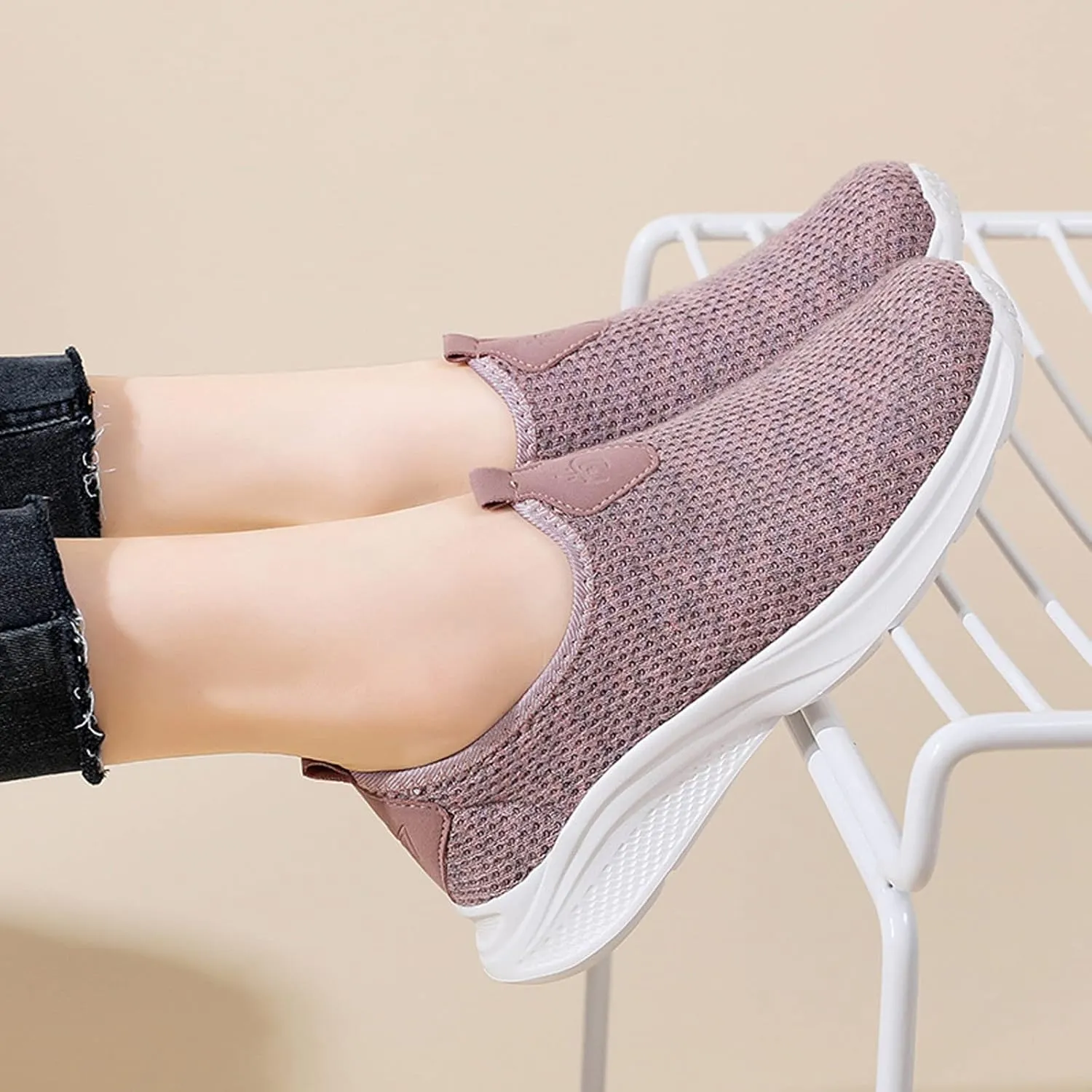 Womens Non Slip Work Shoes Slip On Water Resistant Mens Tennis Shoes Arch Support Business Casual Shoes High Top Sneakers Platform Tennis Shoe Loafers Casual Slip On