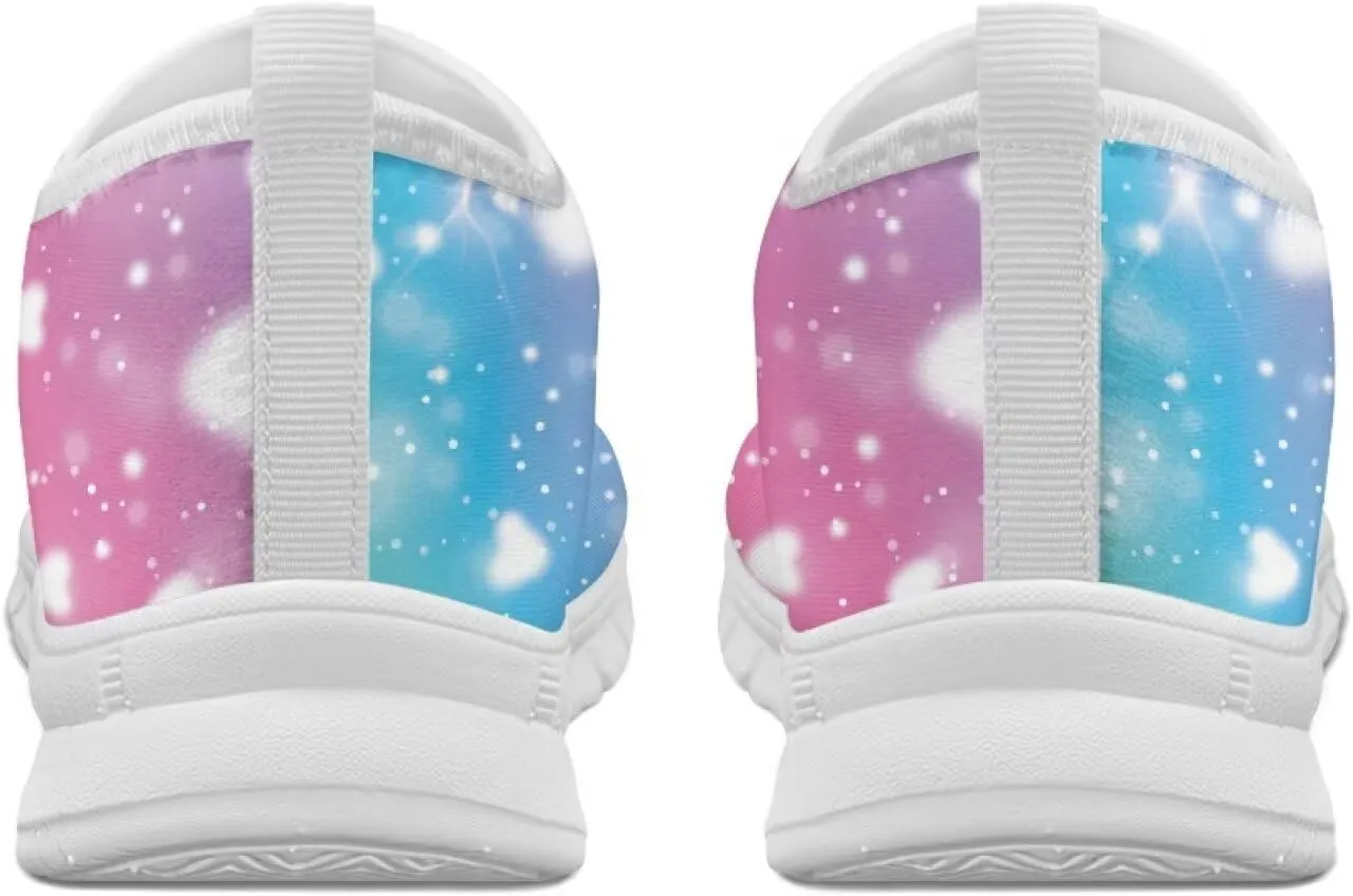 Women's Rainbow Print Shoes Slip On Casual Walking Sneakers Non Slip Comfortable Low Top Ourdoor Sports Flat Shoes