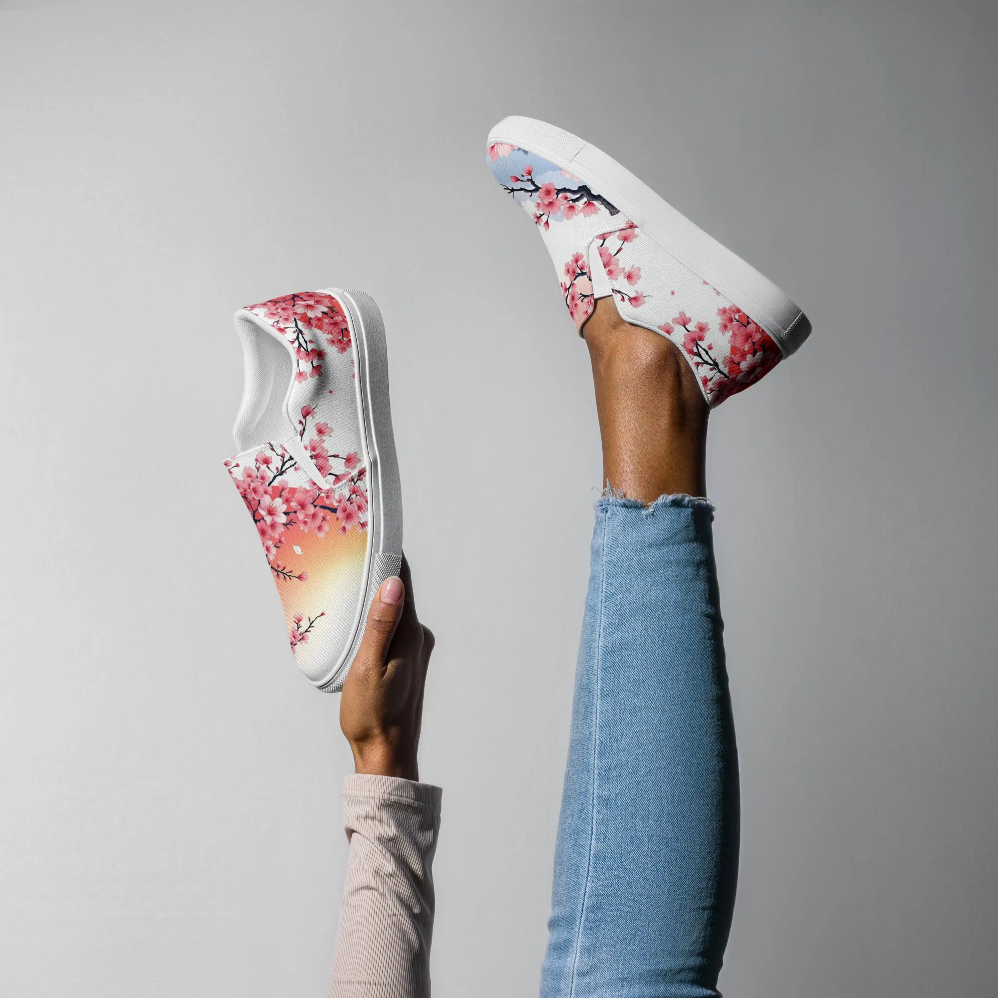 Women’s slip-on canvas shoes - Cherry Blossom SG018