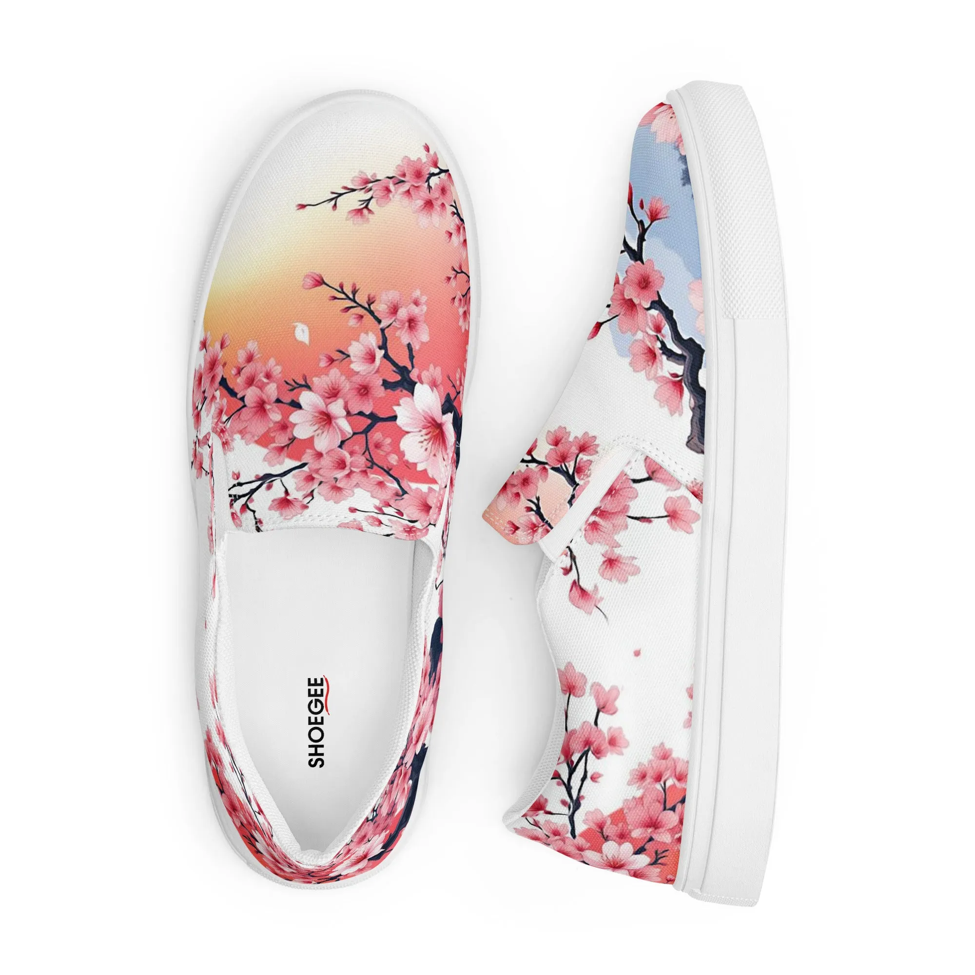Women’s slip-on canvas shoes - Cherry Blossom SG018