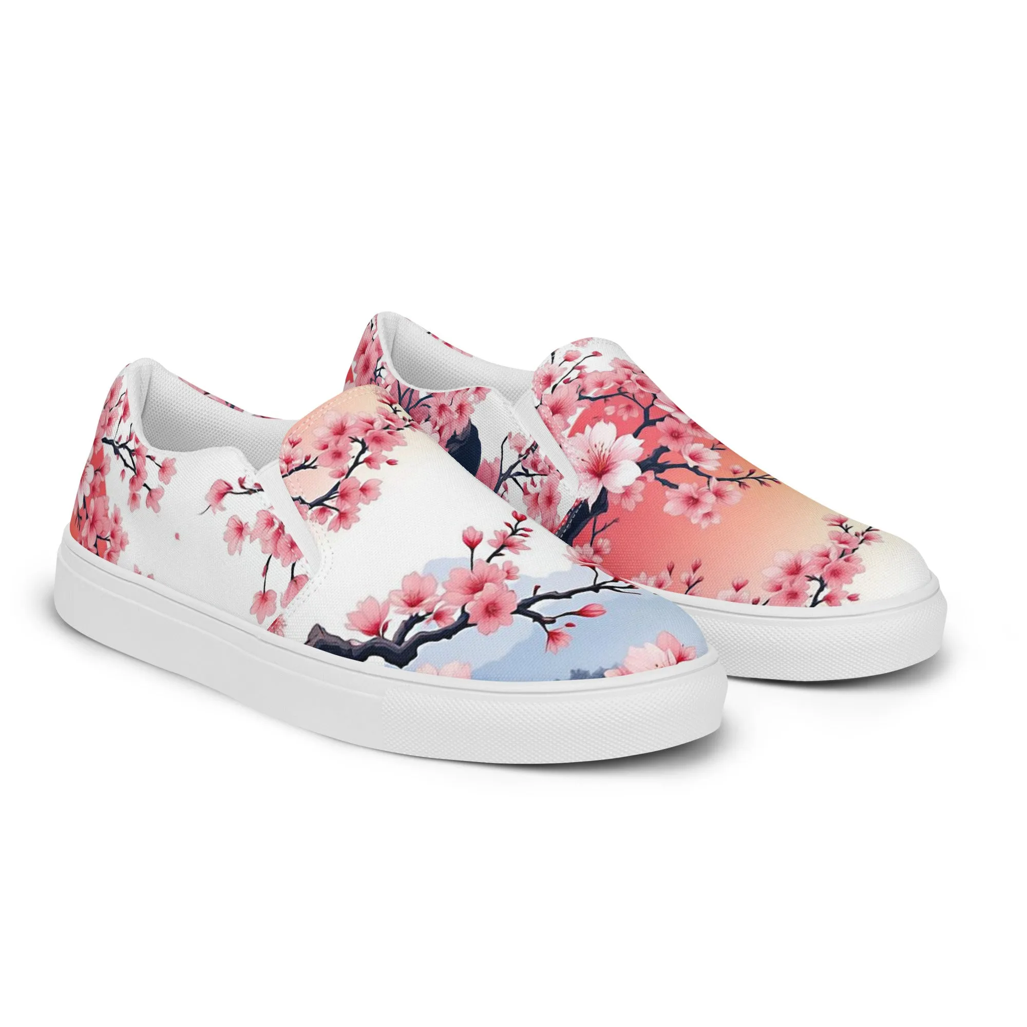 Women’s slip-on canvas shoes - Cherry Blossom SG018