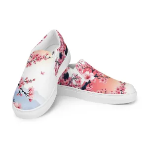 Women’s slip-on canvas shoes - Cherry Blossom SG018