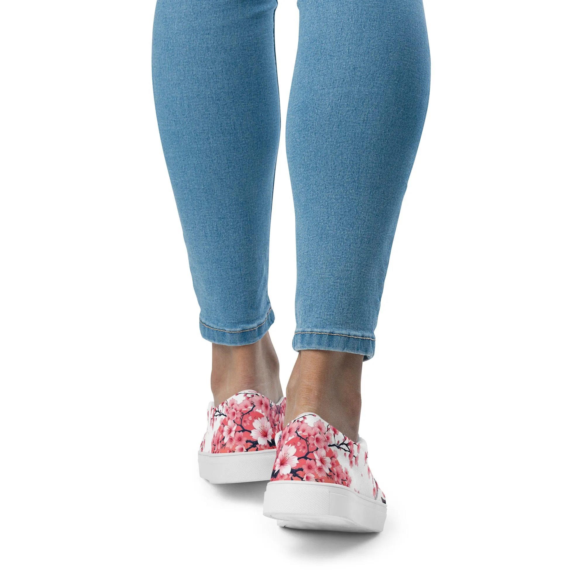 Women’s slip-on canvas shoes - Cherry Blossom SG018