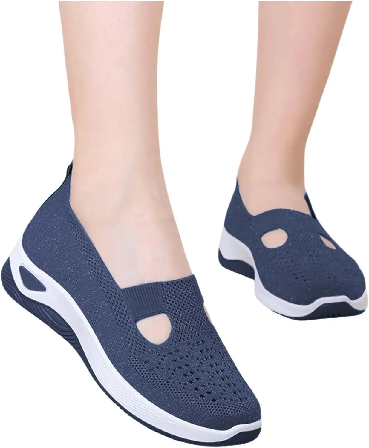 Women's Slip on Sneakers Shoes Woven Orthopedic Non Slip Work Shoes Women Arch Support Business Casual Shoes Dress Sneakers Waterproof Tennis Shoe Loafers Shoe