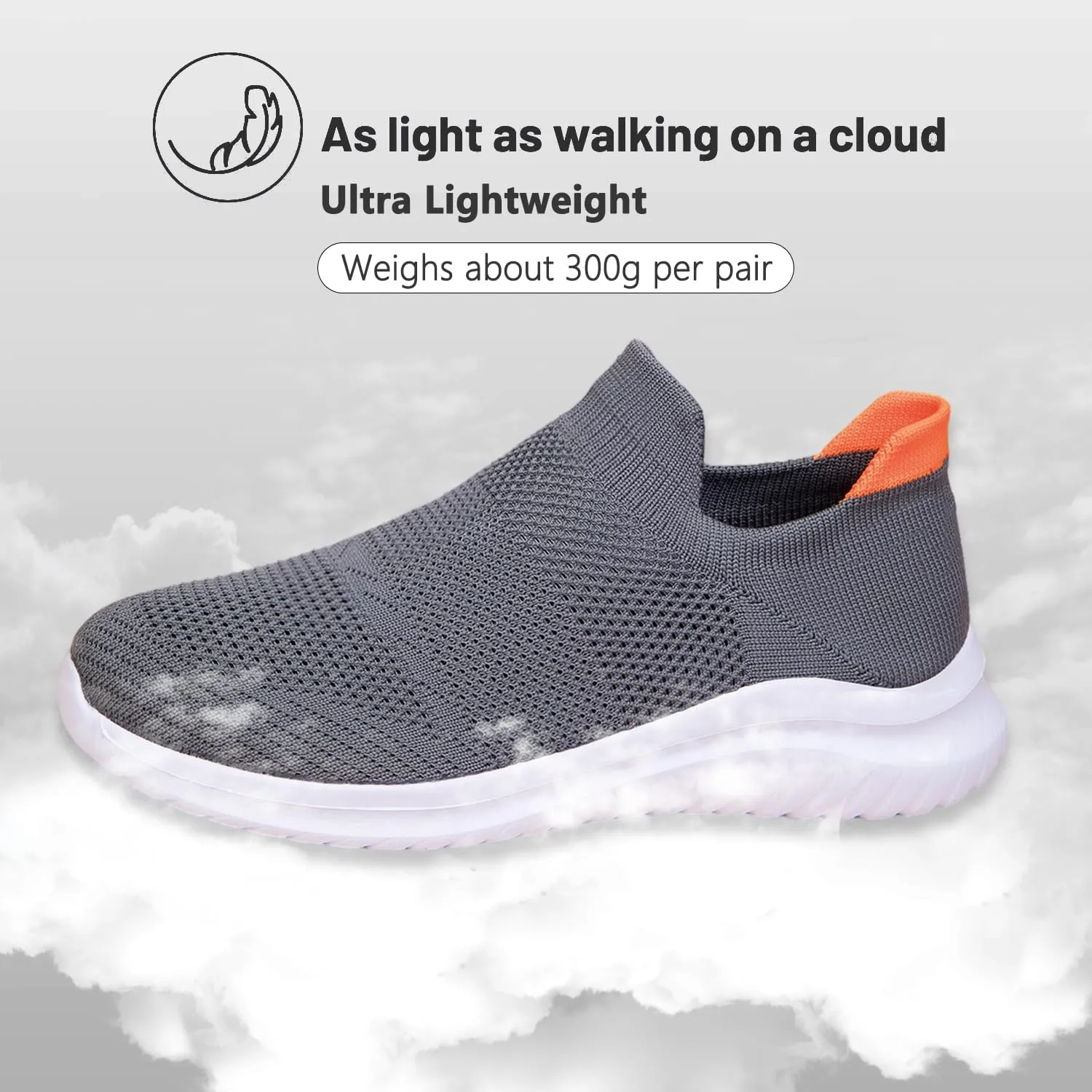 Women's Slip On Sneakers Women, Non Slip Work Shoes Comfortable Lightweight Breathable Casual Shoes for Walking Travel Work