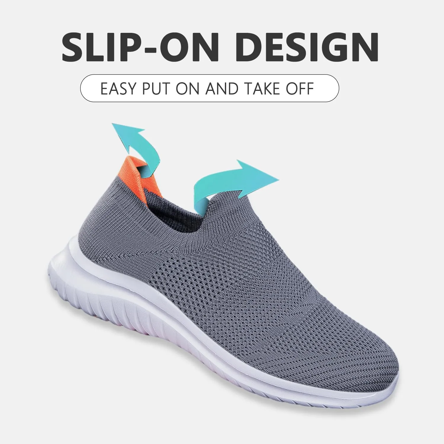 Women's Slip On Sneakers Women, Non Slip Work Shoes Comfortable Lightweight Breathable Casual Shoes for Walking Travel Work