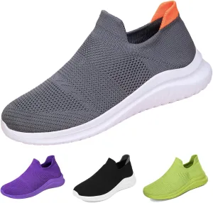 Women's Slip On Sneakers Women, Non Slip Work Shoes Comfortable Lightweight Breathable Casual Shoes for Walking Travel Work