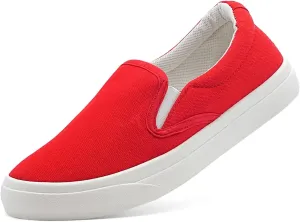 Women's Slip on Sneakers Womens Loafers Classic Canvas Leisure Vintage Flat Fashion Comfortable Elastic Sneakers