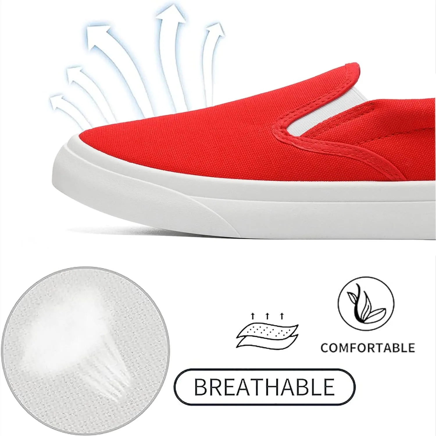 Women's Slip on Sneakers Womens Loafers Classic Canvas Leisure Vintage Flat Fashion Comfortable Elastic Sneakers