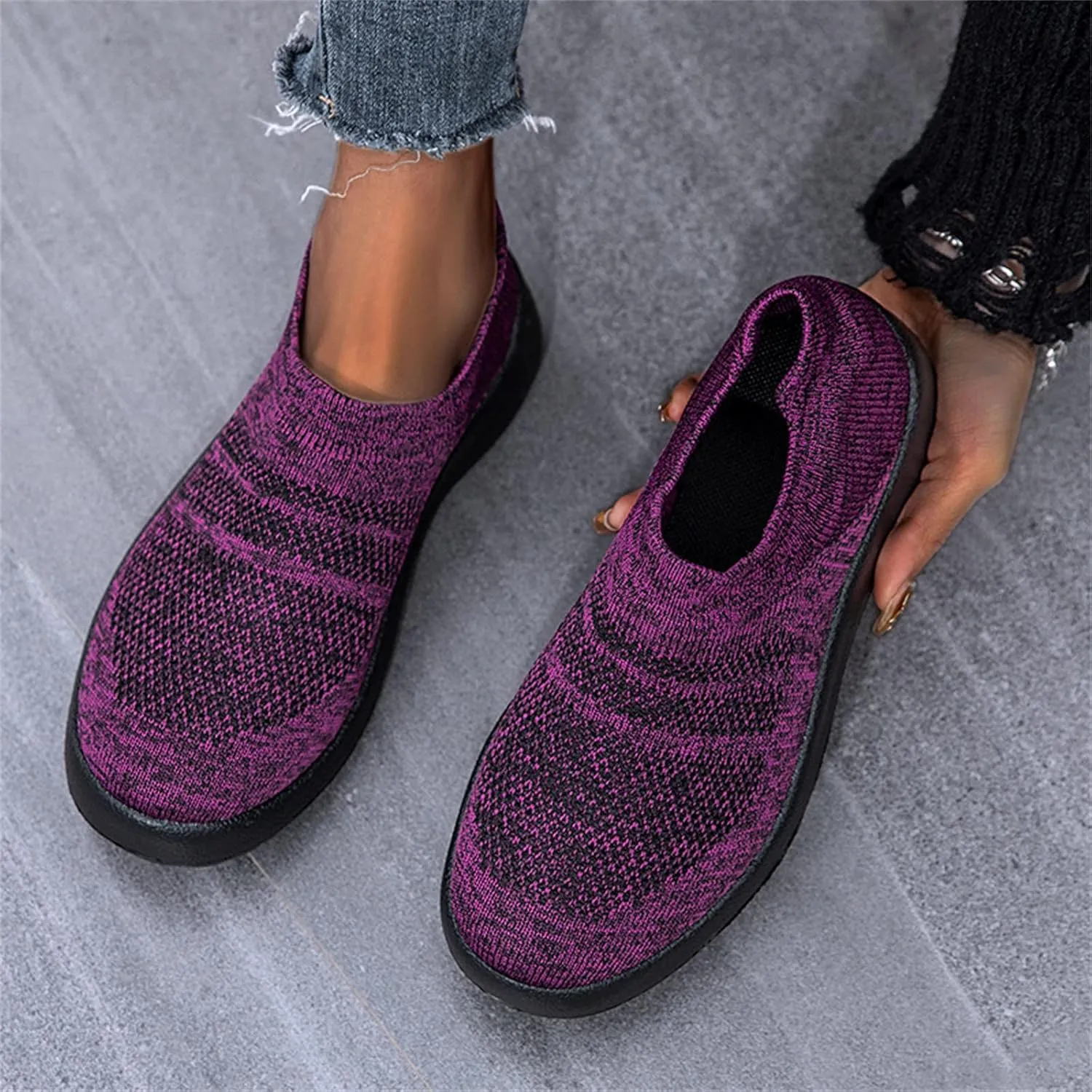 Womens Slip on Walking Shoes Comfort Lightweight Running Shoes for Men Casual Business Casual Shoes Black Sneakers Platform Tennis Shoe Loafers Shoe