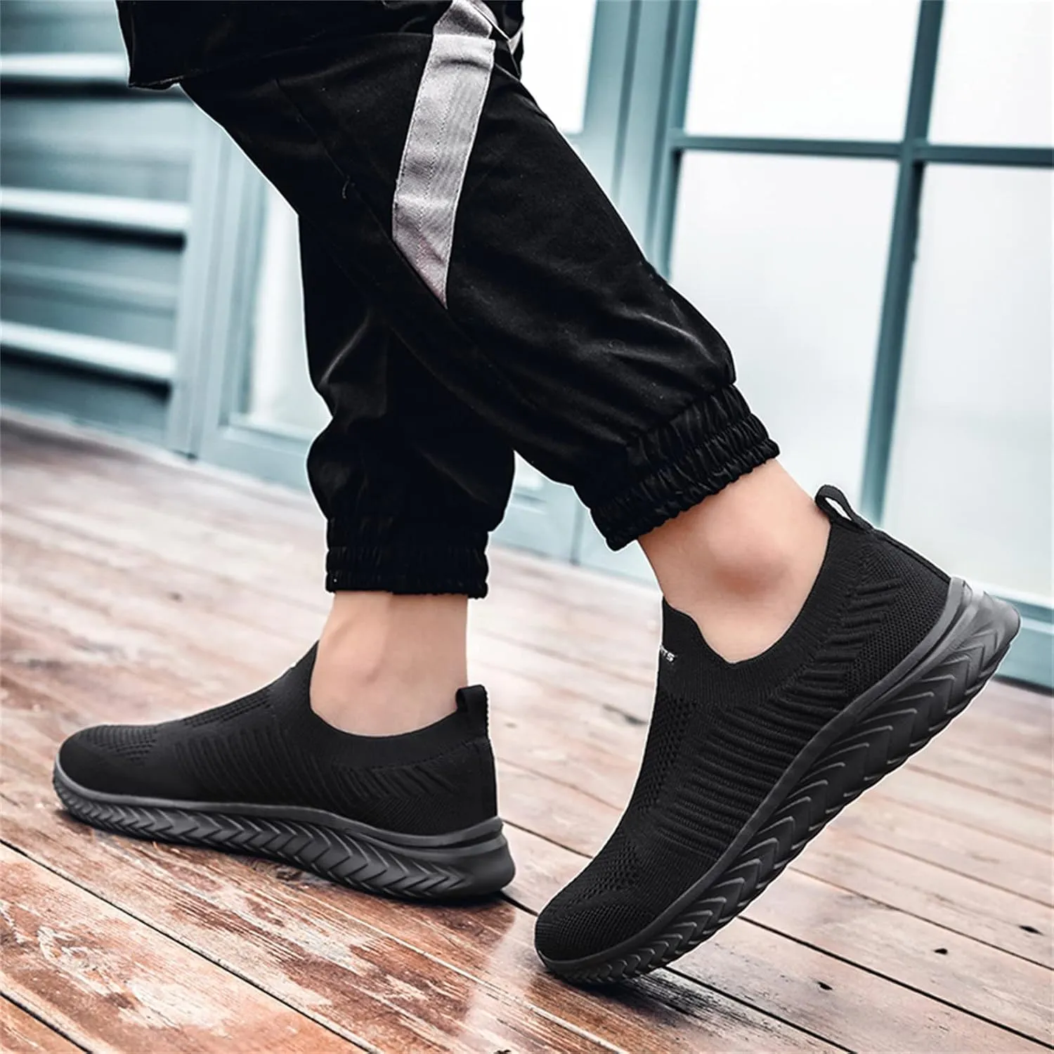 Womens Slip On Walking Shoes Lightweight Breathable Non Slip Tennis Shoes Womens Winter Men's Shoes Casual Women's Fashion Sneakers Black Tennis Shoe White Loafers