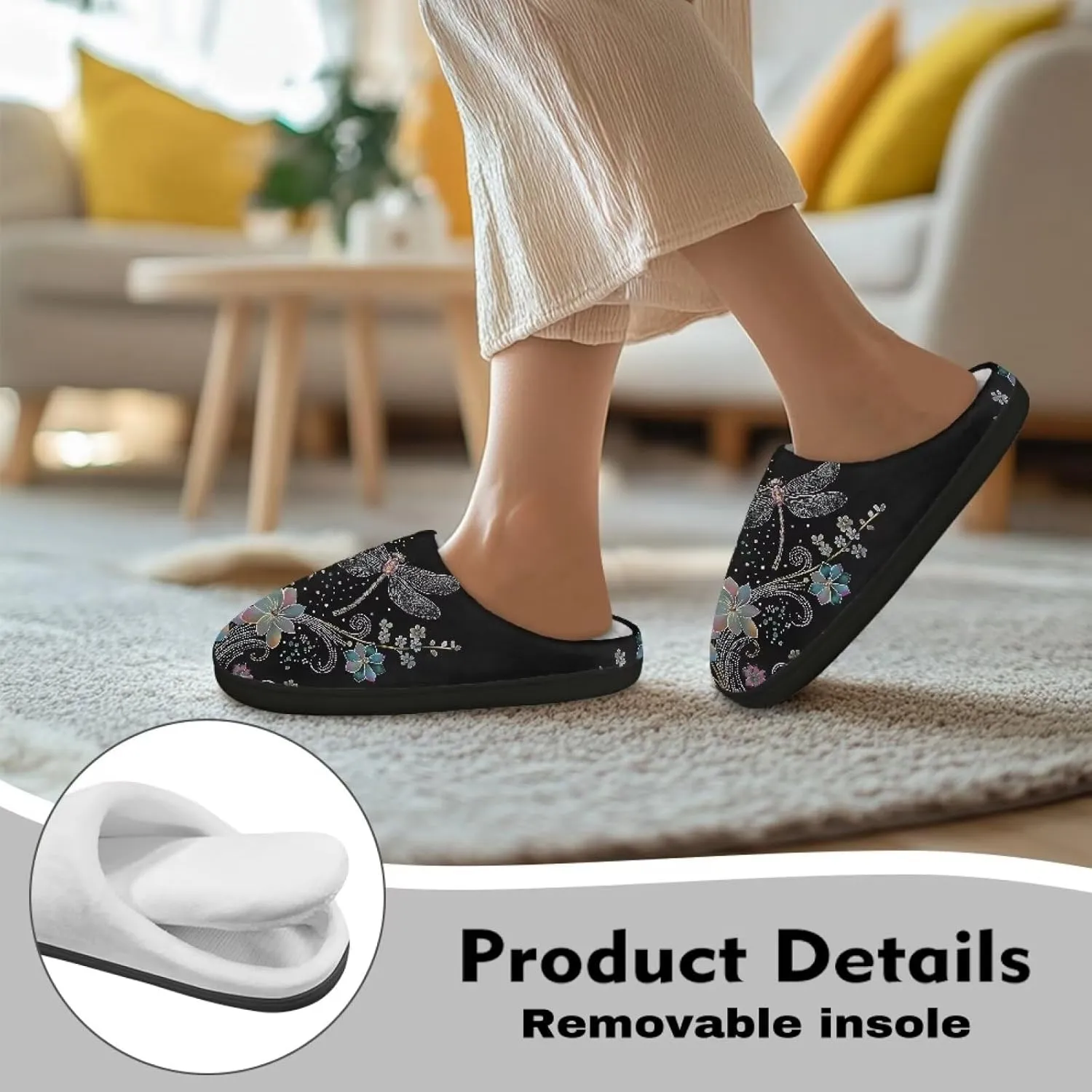 Womens Slippers Comfortable Non-slip Warm Fuzzy Slippers