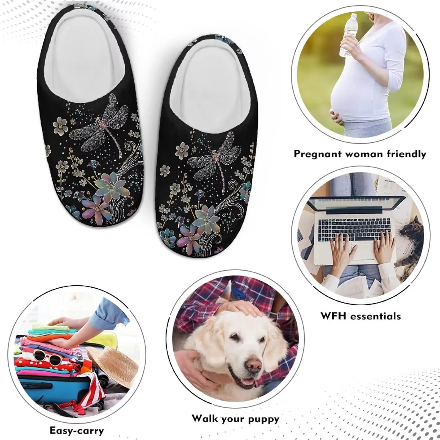 Womens Slippers Comfortable Non-slip Warm Fuzzy Slippers