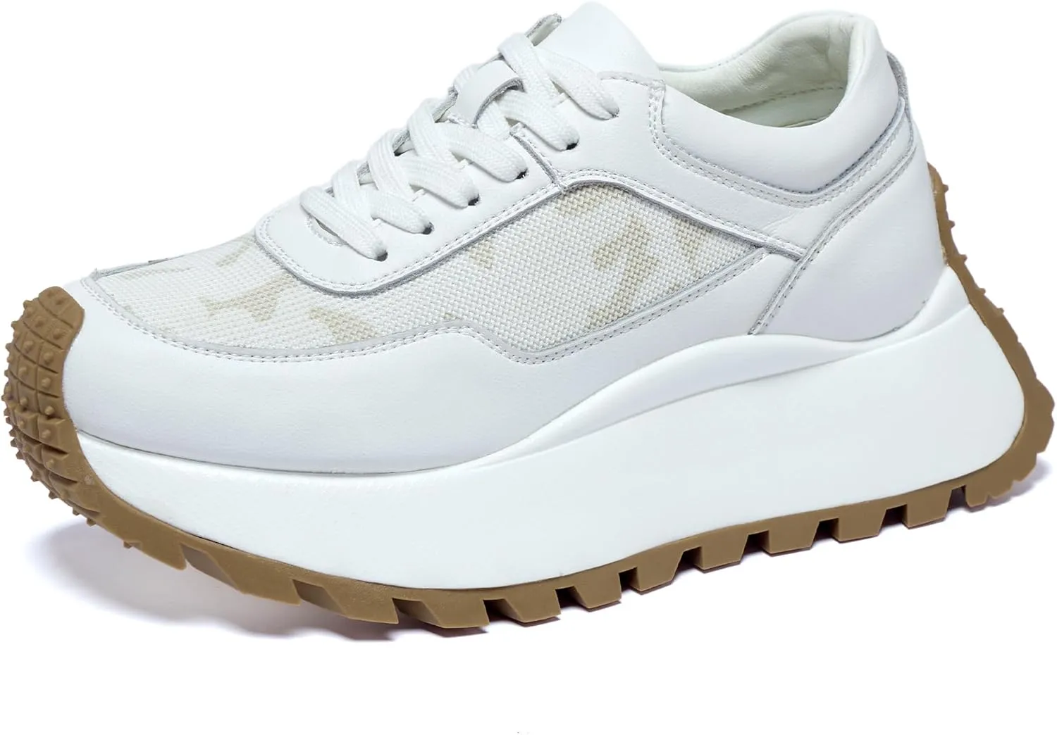 Women's Sneakers Platform Height Increase Comfortable Walking Shoes Low Top Lace Up Casual Sneakers Non-Slip Breathable Workplace Work Shoes