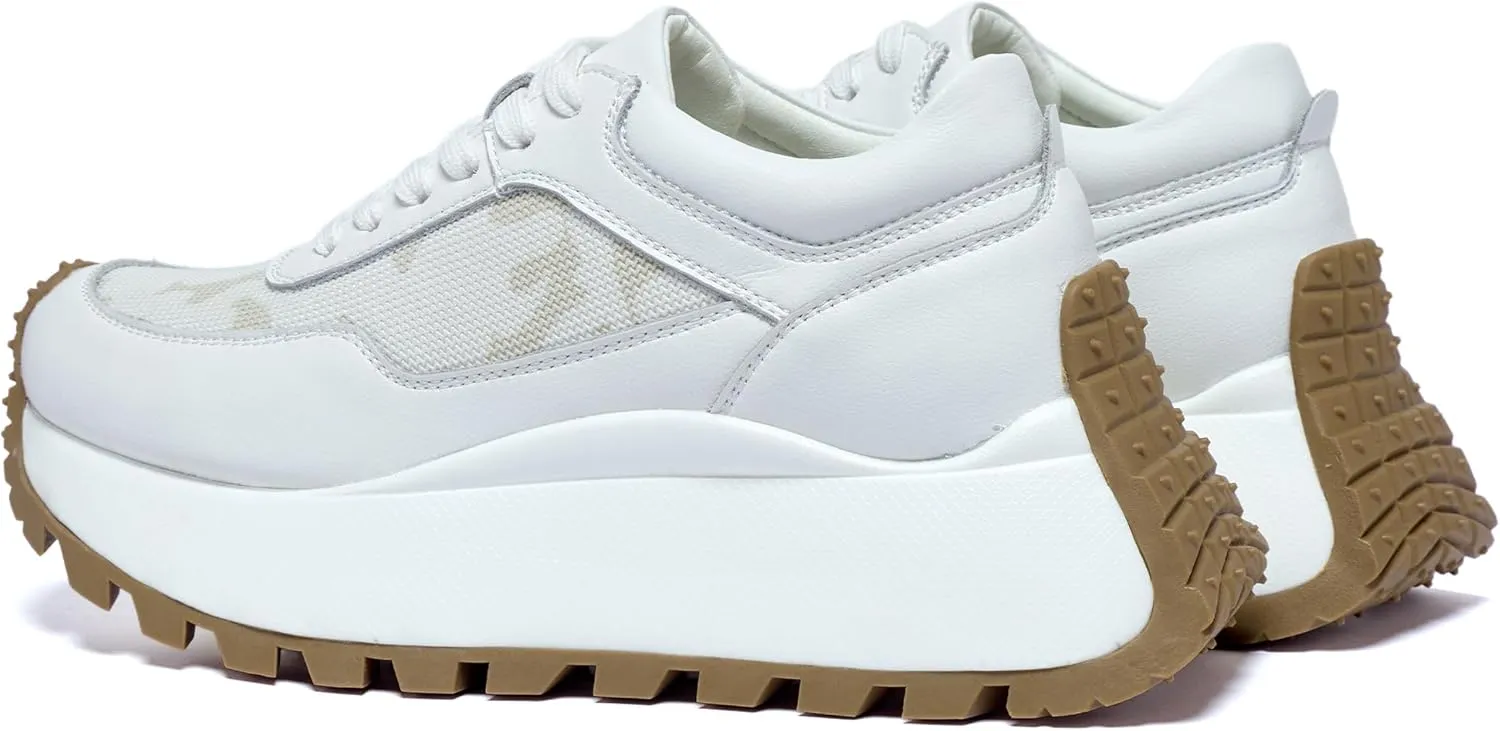 Women's Sneakers Platform Height Increase Comfortable Walking Shoes Low Top Lace Up Casual Sneakers Non-Slip Breathable Workplace Work Shoes