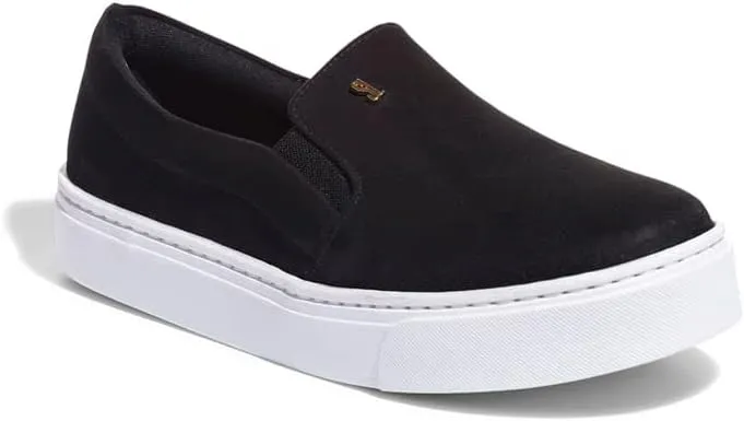 Women's Suede Slip-on Sneakers, Casual, Suede - Sneakers for Women - Shoes, Rubber Sole