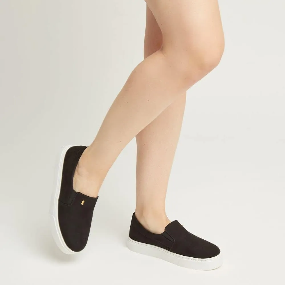 Women's Suede Slip-on Sneakers, Casual, Suede - Sneakers for Women - Shoes, Rubber Sole