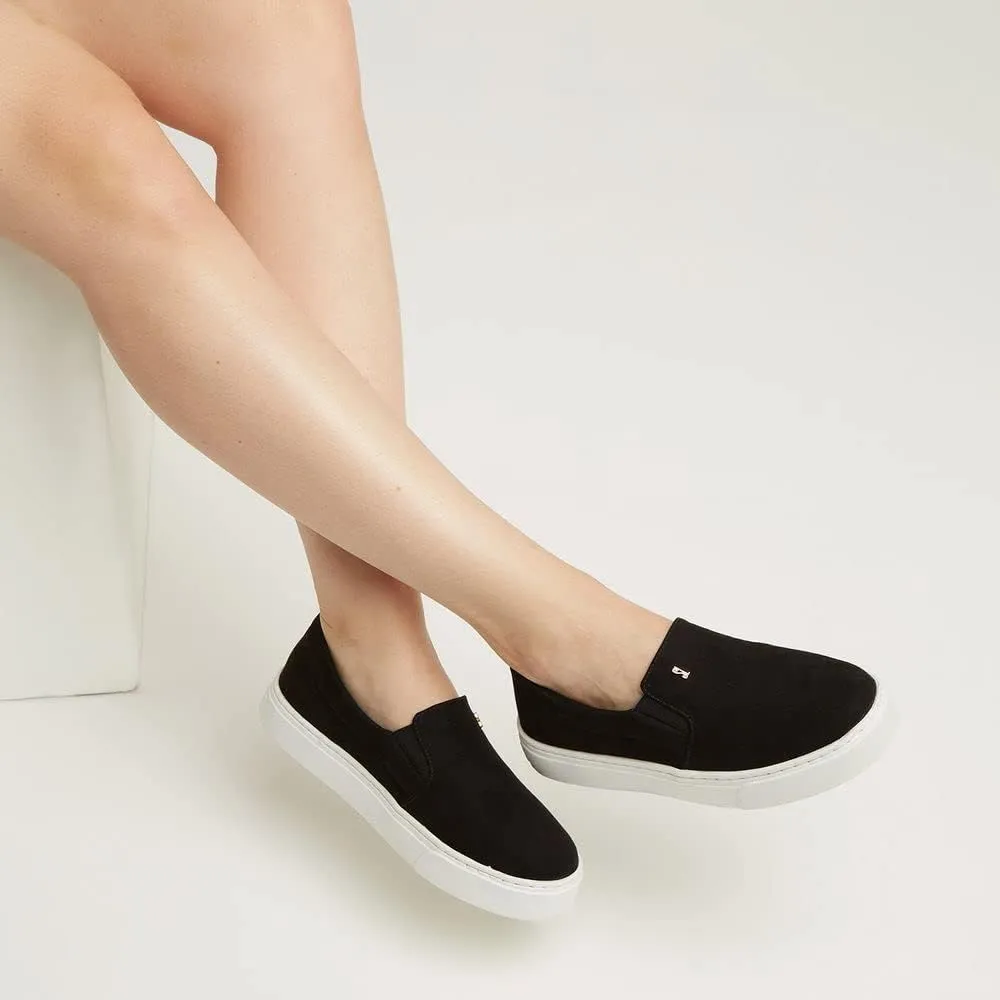 Women's Suede Slip-on Sneakers, Casual, Suede - Sneakers for Women - Shoes, Rubber Sole