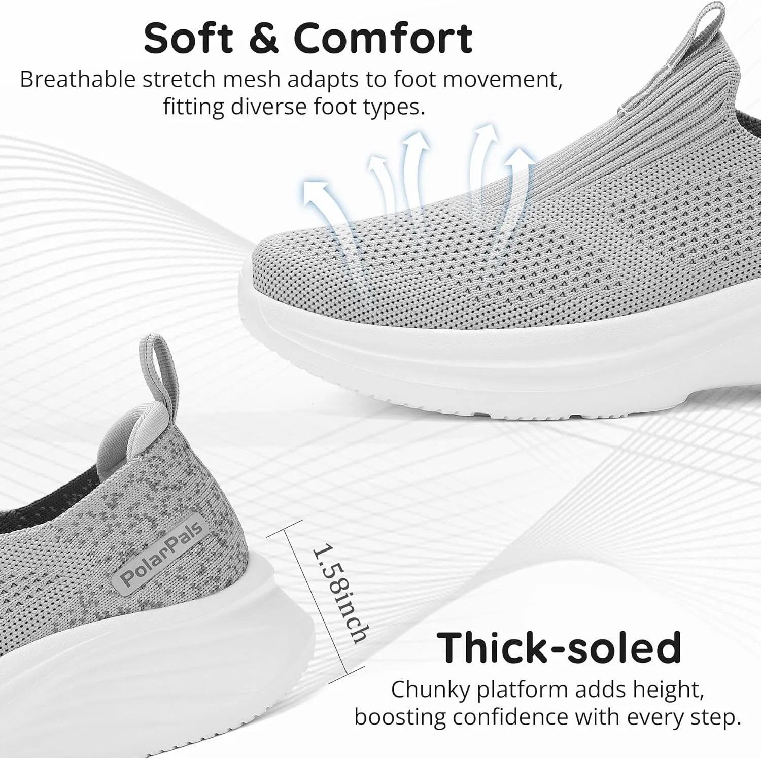 Womens Walking Shoes Slip On Running Tennis Sneakers Comfortable Lightweigt Athletic Shoes